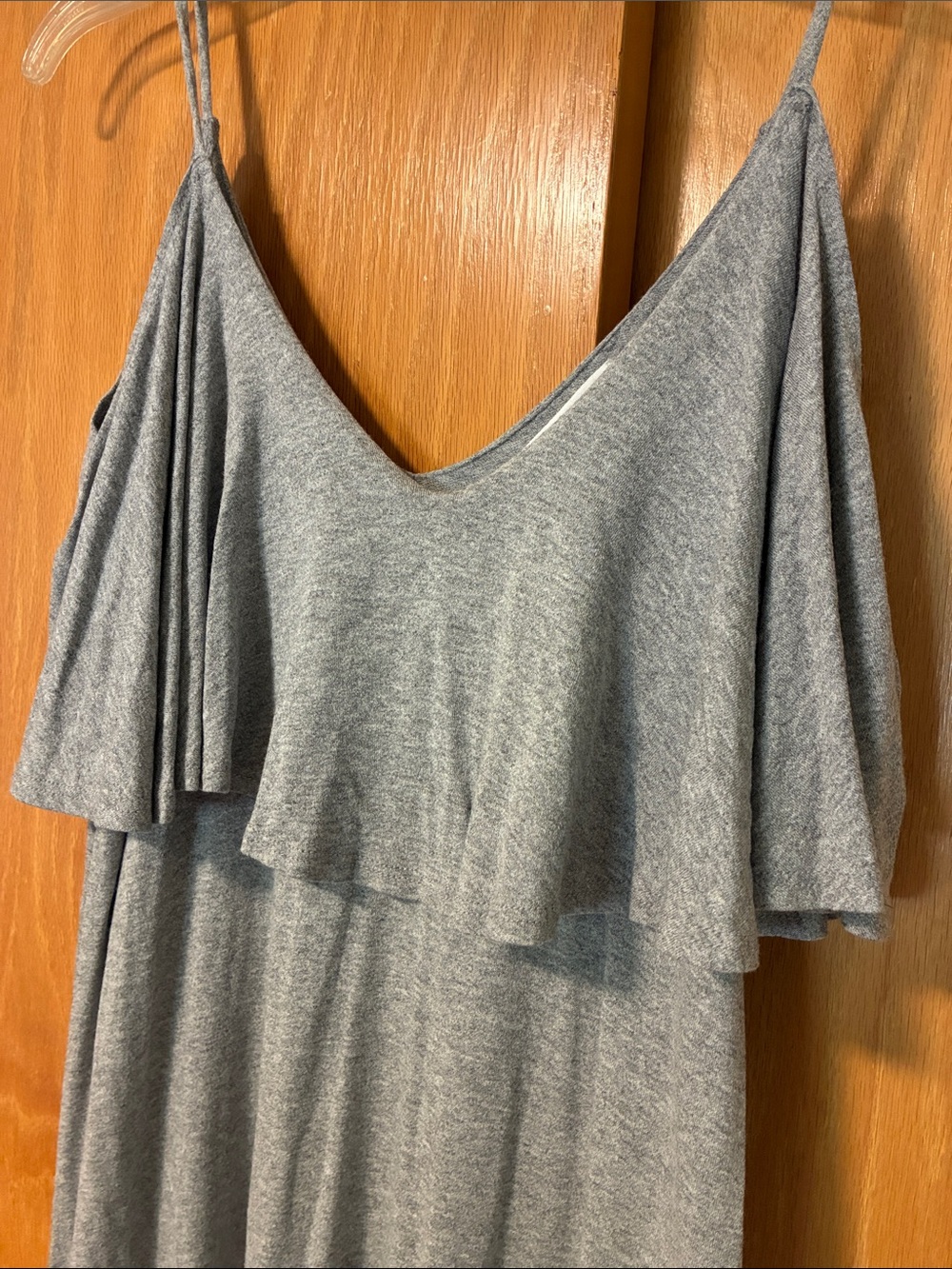 Soprano Grey Off-Shoulder Ruffle Mini Dress - Picture 2 of 4